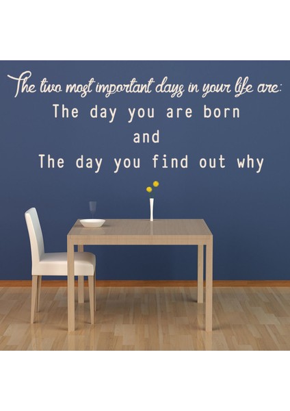 Doğduğun Gün Ilham Verici Yazılı Dekoratif Duvar Sticker Çıkartma Oturma Odası Salon