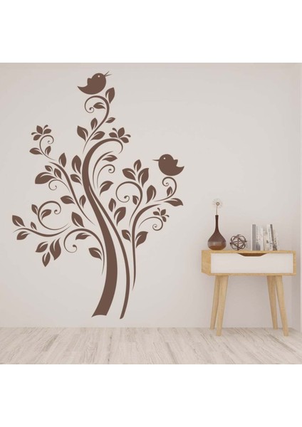 Ağaç Kuşları Dekoratif Duvar Sticker Çıkartma Ofis Oturma Odası