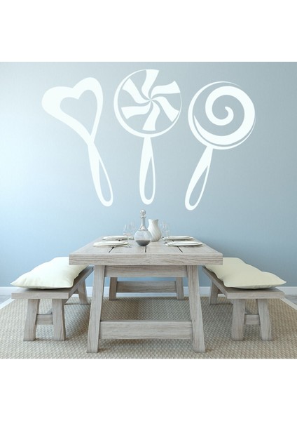 Lolipop Şeker Tatlılar Dekoratif Duvar Sticker Çıkartma Ofis Oturma Odası