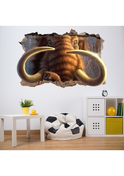 Mamut 3D Delik Dekoratif Duvar Sticker Çıkartması Bebek Çocuk Odası