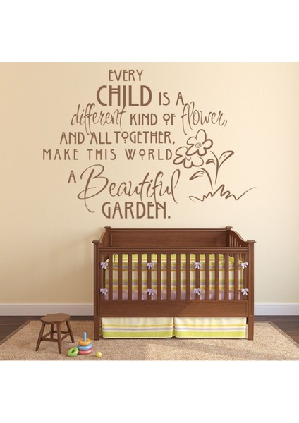 Güzel Bahçe Kreş Yazılı Dekoratif Duvar Sticker Çıkartma Bebek Çocuk Odası