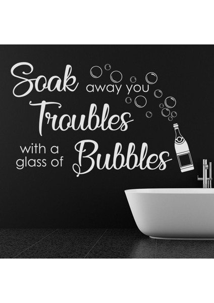 Sorunlarınızı Kabarcıklar Banyo Dekoratif Duvar Sticker Çıkartma Ile Islatın Ofis Oturma Odası