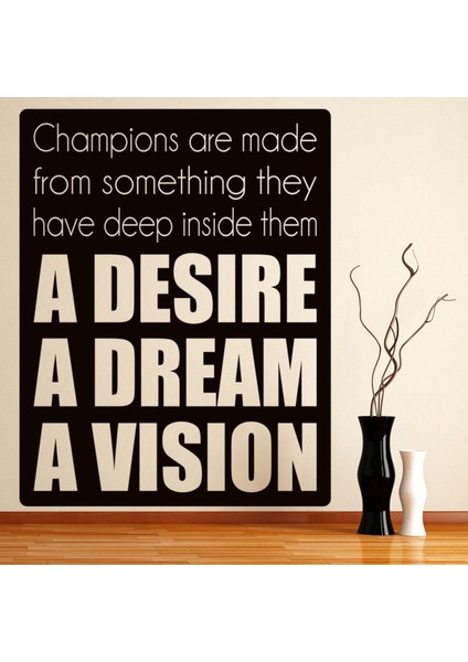 Arzu Rüya Vizyon Spor Yazılı Dekoratif Duvar Sticker Çıkartma Mutfak Ofis Yatak Odası
