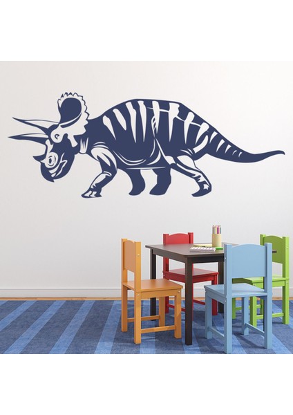 Triceratops Jurassic Dinozor Dekoratif Duvar Sticker Çıkartma Bebek Çocuk Odası