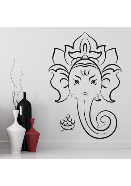 Ganesha Fil Dekoratif Duvar Sticker Çıkartma Yatak Çocuk Odası