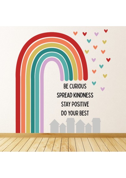 Motivasyonel Gökkuşağı Dekoratif Duvar Sticker Çıkartması Sarah Helen Morley Bebek Çocuk Odası