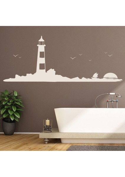 Deniz Feneri Okyanus Dekoratif Duvar Sticker Çıkartma Ofis Oturma Odası