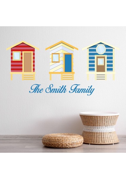 Kişiye Özel Isim Plaj Kulübeleri Sahil Dekoratif Duvar Sticker Çıkartması Ofis Oturma Odası