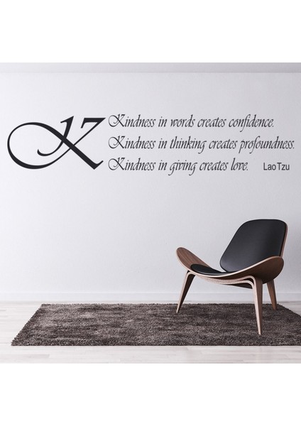 Nezaket Lao Tzu Yazılı Dekoratif Duvar Sticker Çıkartması Oturma Odası Salon