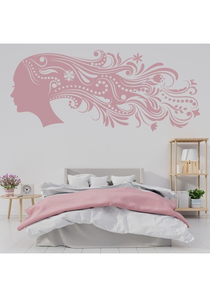 Çiçek Saç Kuaför Dekoratif Duvar Sticker Çıkartma Ofis Oturma Odası