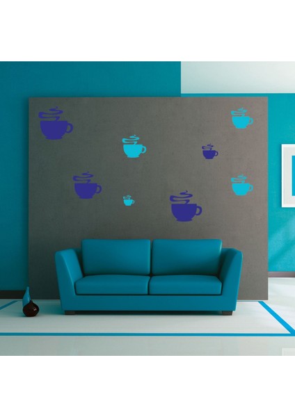 Kahve Fincanı Yiyecek Içecek Dekoratif Duvar Çıkartma Paketi Ofis Oturma Odası