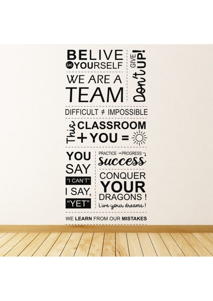 Teams Learning'e Inanın Dekoratif Duvar Sticker Çıkartması Mutfak Ofis Yatak Odası