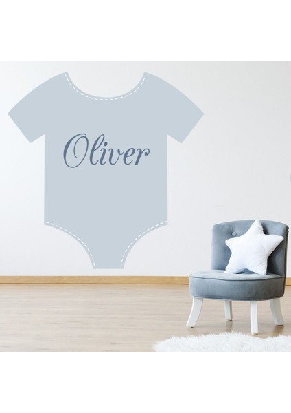 Kişiye Özel Mavi Bebek Büyümek Kreş Dekoratif Duvar Sticker Çıkartması Bebek Çocuk Odası