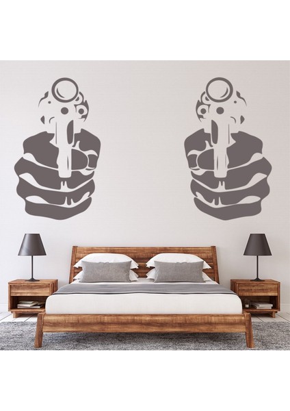 El Tabancaları Silah Dekoratif Duvar Sticker Çıkartma Bebek Çocuk Odası