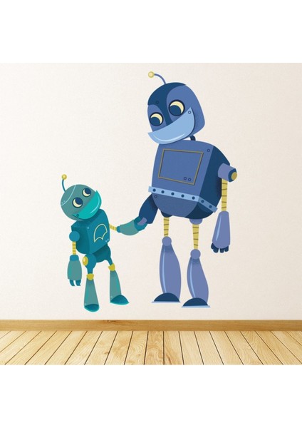 Büyük Küçük Robot Dekoratif Duvar Sticker Çıkartma By Lucy De Burgh Bebek Çocuk Odası