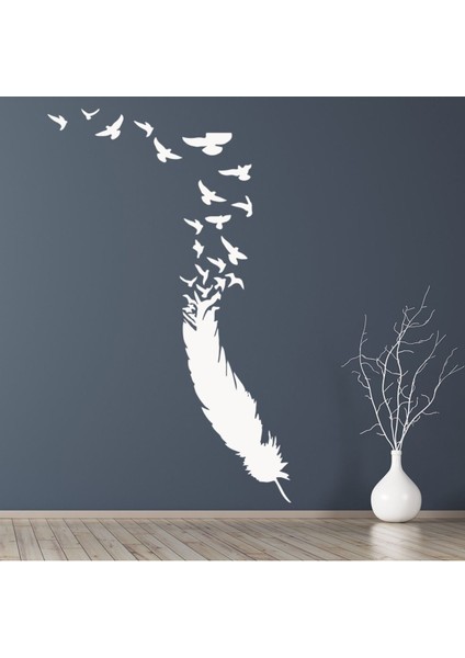 Tüy Kuşlar Dekoratif Duvar Sticker Çıkartma Ofis Oturma Odası