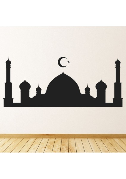 Cami Ay Sembolü Islam Dekoratif Duvar Sticker Çıkartma Oturma Odası Salon