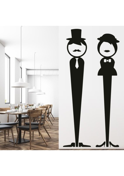 Erkek ve Kadın Tuvalet Banyo Dekoratif Duvar Sticker Çıkartması Ofis Oturma Odası