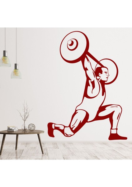 Halter Adam Spor Salonu Dekoratif Duvar Sticker Çıkartma Mutfak Ofis Yatak Odası