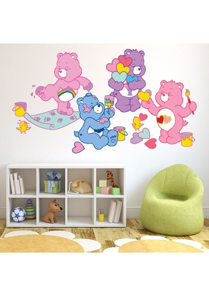 Sevimli Ayılar Klasik Boyama Dekoratif Duvar Sticker Çıkartma Bebek Çocuk Odası