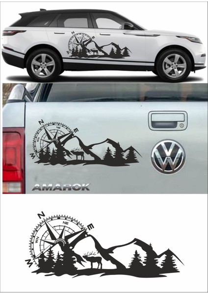 Off Road Kamp Karavan Camping Pusula Sticker 02100