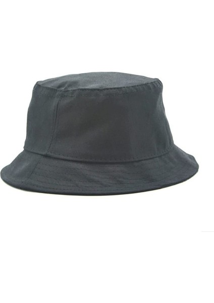 Unisex Siyah Bucket Kova Şapka Balıkçı Şapkası M Beden