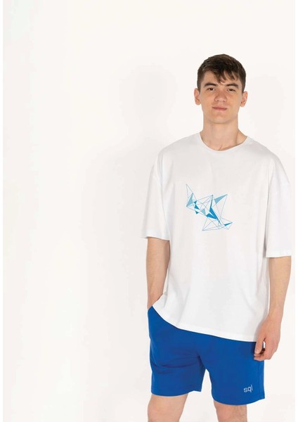 Oversized Ice-Krıstal Unisex Beyaz T-Shirt indirimleri