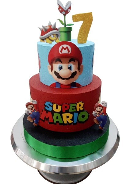 Mario Temalı Maket Pasta Doğum Günü Konsept Pastası