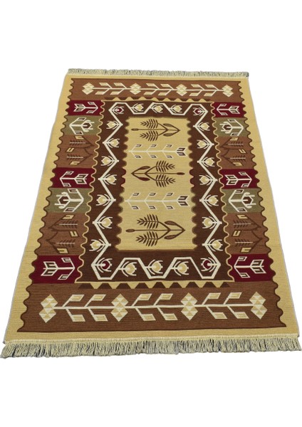 Yeni Otantik Lüks Çift Yüzlü Tasarım Makine Kilim 4977