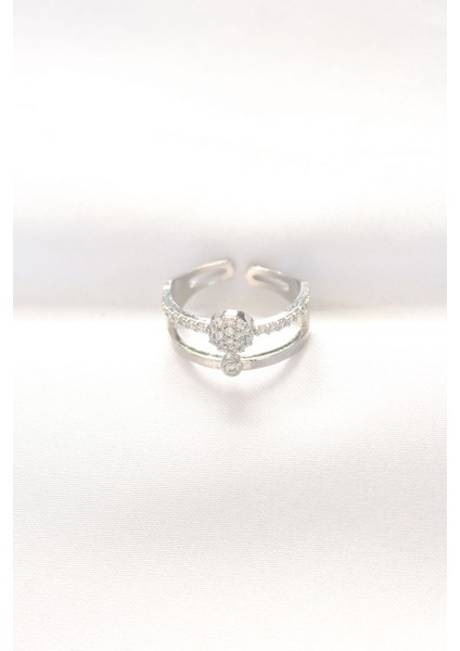 2li Görünümlü Topçuk Model Silver Renk Ayarlanabilir Yüzük fiyatları