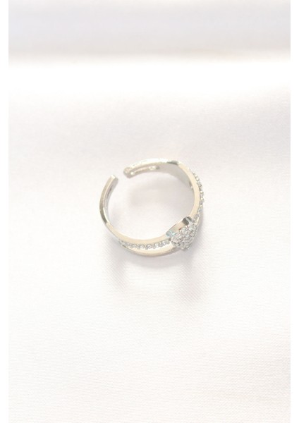 2li Görünümlü Topçuk Model Silver Renk Ayarlanabilir Yüzük modelleri