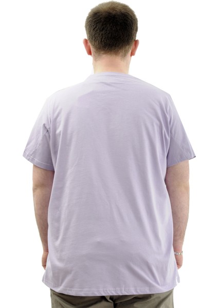 Mode Xl Büyük Beden Erkek T-Shirt Bisiklet Yaka Basic 20031 Lila fırsatları