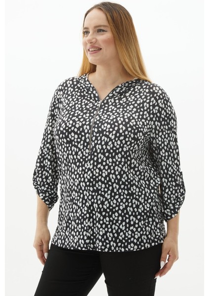 Büyük Beden Kapüşonlu Büyük Pauntiyeli Bluz modelleri