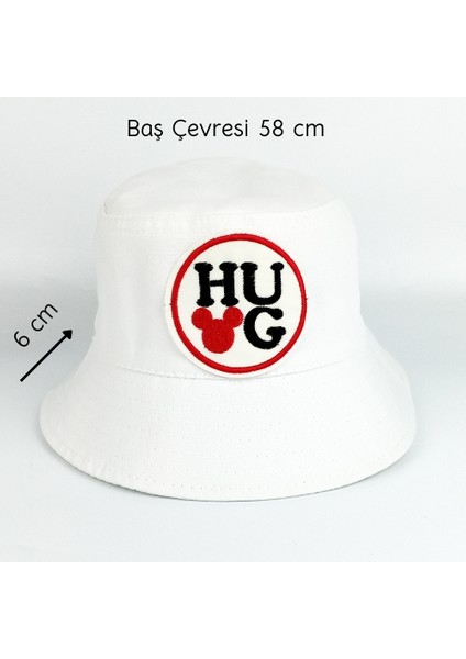 Woody Cord Hug Beyaz Bucket Şapka Sarılmak Güzeldir