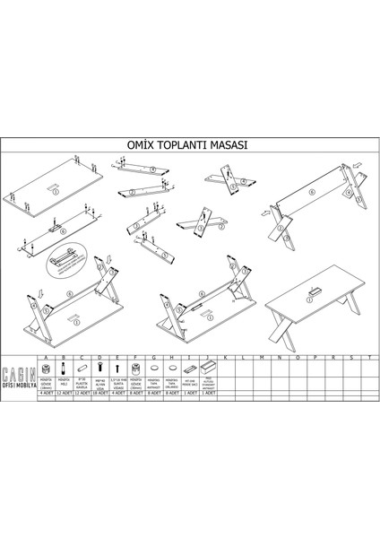 Omix Toplantı Masası 240 cm (Balos/antrasit)