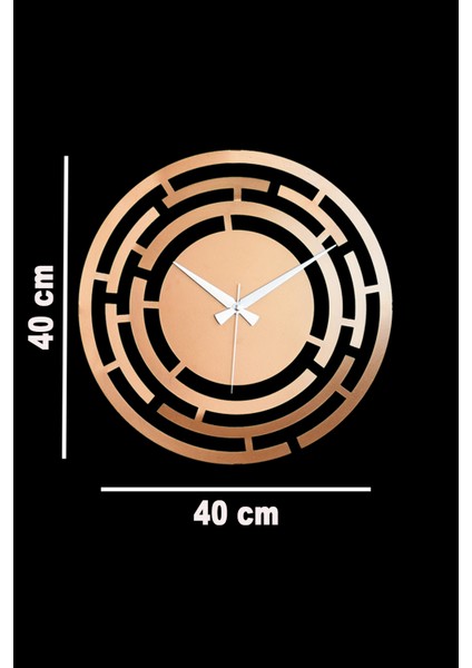 Labirent Model Dekoratif Metal Lazer Kesim Akar SESSİZ Mekanizmalı Duvar Saati 40*40cm