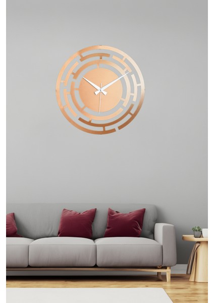 Labirent Model Dekoratif Metal Lazer Kesim Akar SESSİZ Mekanizmalı Duvar Saati 40*40cm