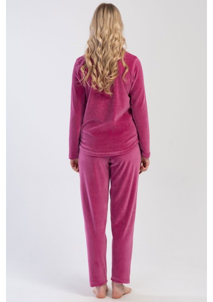 Kadın Kadife Uzun Kol Pijama Takım , 403081