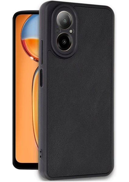 Realme 12 Lite Kılıf Kamera Korumalı Deri Görünümlü Leather Desenli Yumuşak Mat Silikon