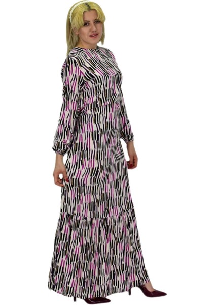 Kadın Empirme Çizğili Elbise BGL-ST03515 modelleri