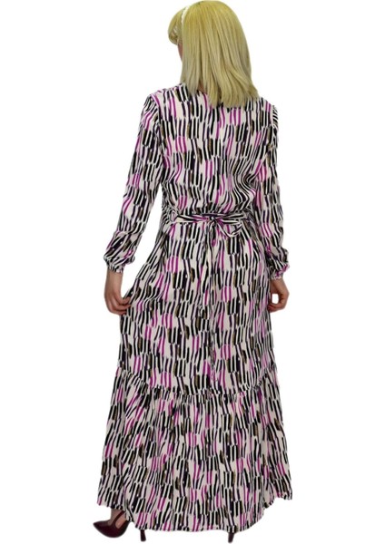 Kadın Empirme Çizğili Elbise BGL-ST03515 indirimleri