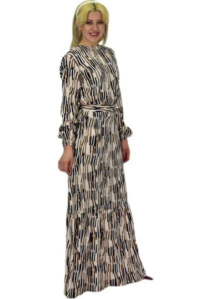 Kadın Empirme Çizğili Elbise BGL-ST03515 modelleri