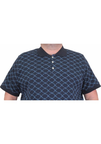 Mocgrande Erkek Büyük Beden Polo Yaka Tişört Square 24452 Lacıvert fiyatları
