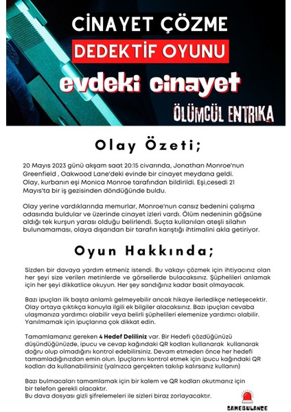 Evdeki Cinayet Davası - Ölümcül Entrika - Zor Seviye - Dedektif Oyunu - Cinayet Çözme Oyunu