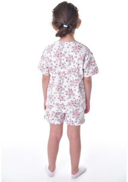 Pamuk Interlok Kumaş Kısa Kollu Şortlu Kız Çocuk Pijama Takımı modelleri