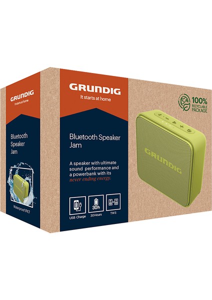 Grundıg Jam+ Bluetooth Hoparlör Yeşil