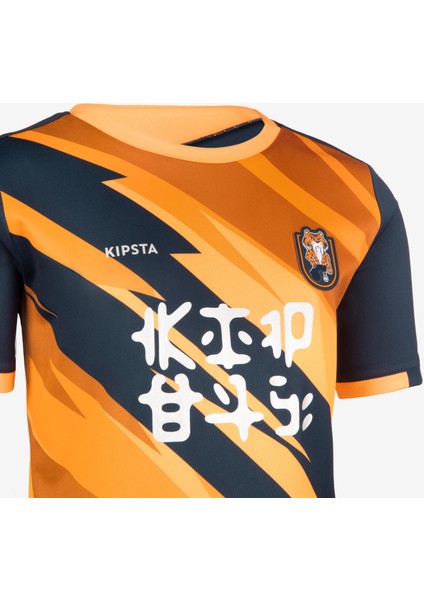 Çocuk Futbol Forması - Turuncu/mavi- Kids Kaplan Beden: 141-150CM 10-11 Yaş modelleri