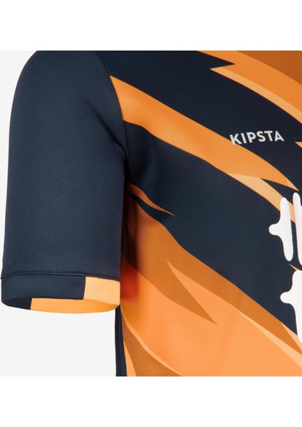 Çocuk Futbol Forması - Turuncu/mavi- Kids Kaplan Beden: 141-150CM 10-11 Yaş fırsatları