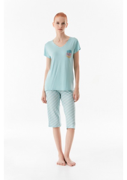 Yazı Baskılı Bisiklet Yaka Pijama Takımı fiyatları