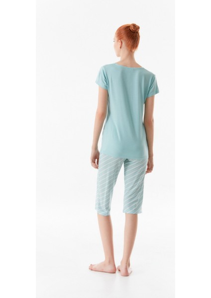 Yazı Baskılı Bisiklet Yaka Pijama Takımı modelleri